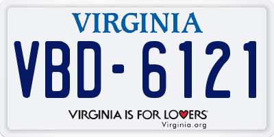 VA license plate VBD6121