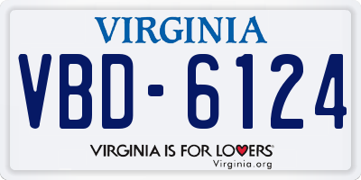 VA license plate VBD6124
