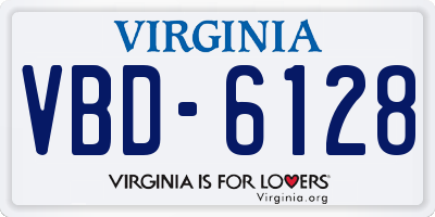 VA license plate VBD6128