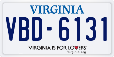 VA license plate VBD6131