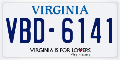 VA license plate VBD6141
