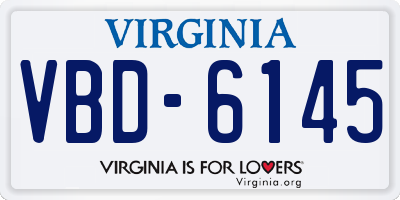 VA license plate VBD6145