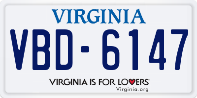 VA license plate VBD6147