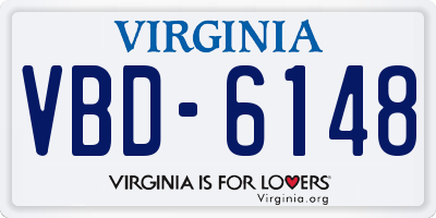VA license plate VBD6148