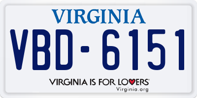 VA license plate VBD6151