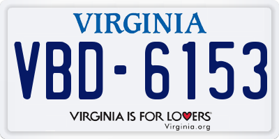 VA license plate VBD6153