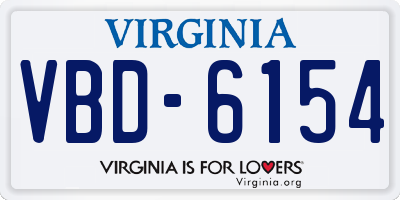 VA license plate VBD6154