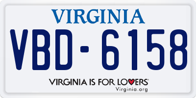 VA license plate VBD6158