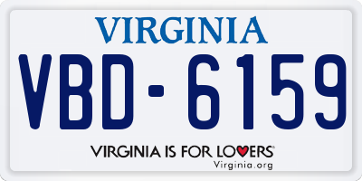 VA license plate VBD6159
