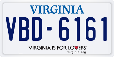 VA license plate VBD6161