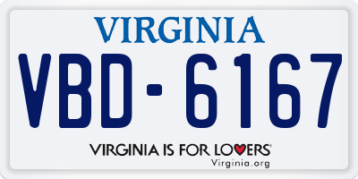 VA license plate VBD6167