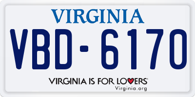 VA license plate VBD6170