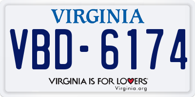 VA license plate VBD6174