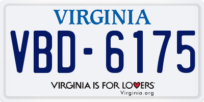 VA license plate VBD6175