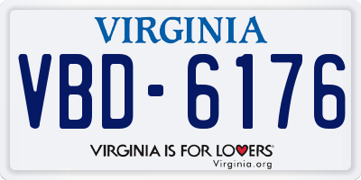 VA license plate VBD6176