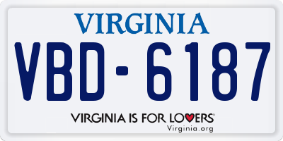 VA license plate VBD6187