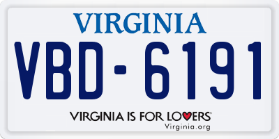 VA license plate VBD6191