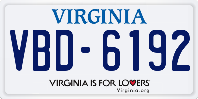 VA license plate VBD6192