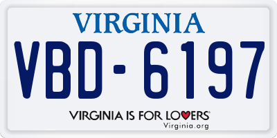 VA license plate VBD6197