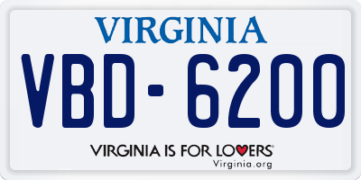 VA license plate VBD6200