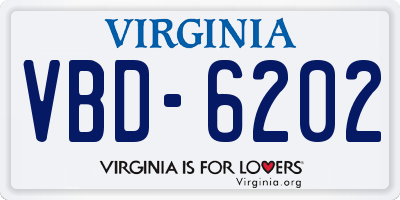 VA license plate VBD6202