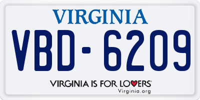 VA license plate VBD6209