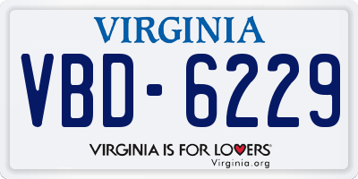 VA license plate VBD6229