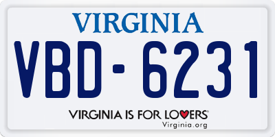 VA license plate VBD6231