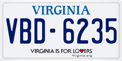 VA license plate VBD6235