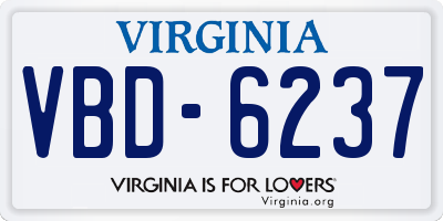 VA license plate VBD6237