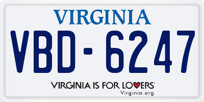 VA license plate VBD6247