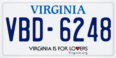 VA license plate VBD6248