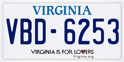 VA license plate VBD6253