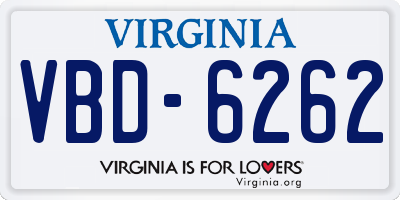 VA license plate VBD6262