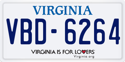 VA license plate VBD6264