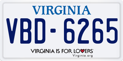 VA license plate VBD6265