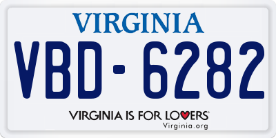 VA license plate VBD6282