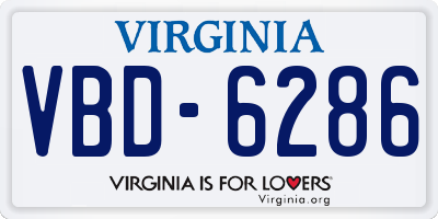 VA license plate VBD6286