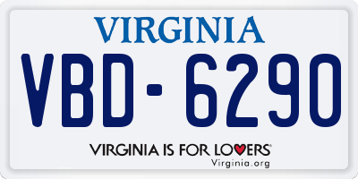 VA license plate VBD6290