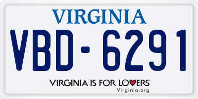 VA license plate VBD6291