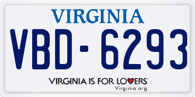 VA license plate VBD6293