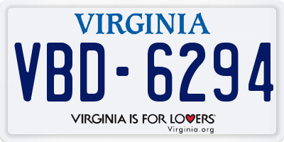 VA license plate VBD6294