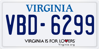 VA license plate VBD6299