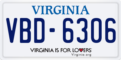 VA license plate VBD6306