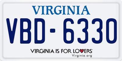 VA license plate VBD6330