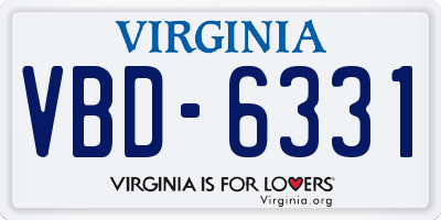 VA license plate VBD6331