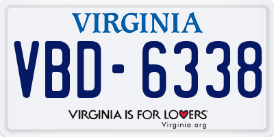 VA license plate VBD6338