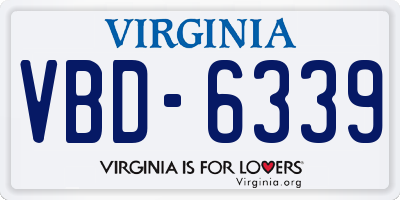 VA license plate VBD6339