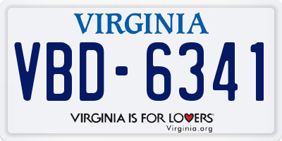VA license plate VBD6341