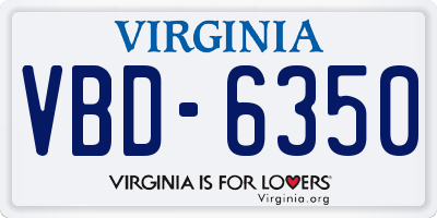VA license plate VBD6350